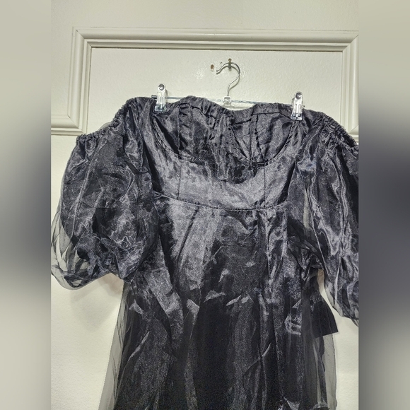 Lulus True Excellence Black Bustier Off-the-Shoulder Gown S Wedding Partt Formal - Picture 9 of 10